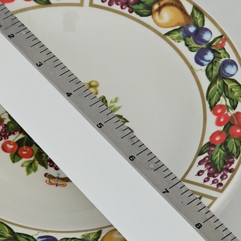 Tabletops Unlimited Tivoli Gardens Bowls 8" soup salad set-3 fruit butterfly - Picture 5 of 11